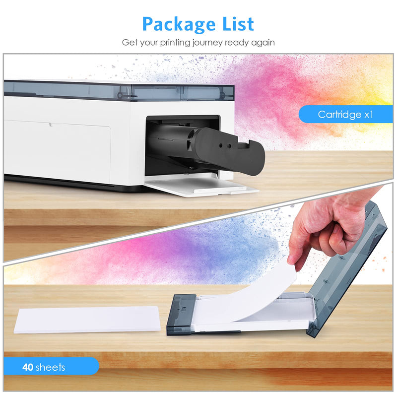 [Australia - AusPower] - Liene Photo Printer Paper & Cartridge, Cartridge Refill & Photo Paper- 40 Pack Liene Photo Paper 40sheets + 1 cartridge 