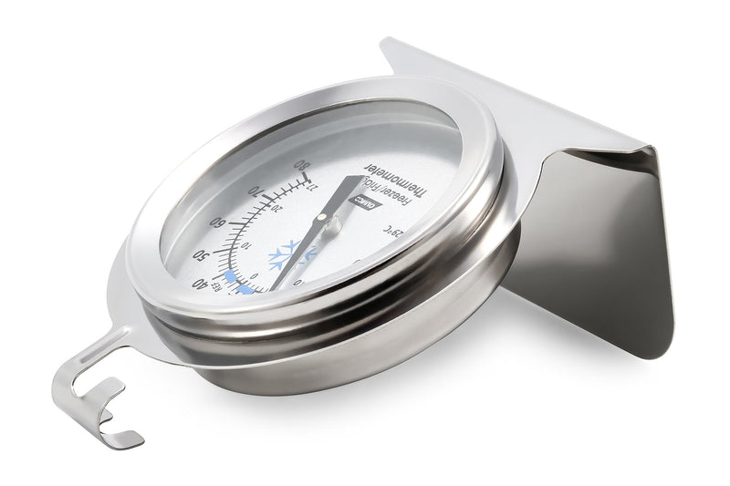 [Australia - AusPower] - Camco Durable Steel Refrigerator-Freezer Thermometer - Monitors the Internal Temperature of Your Refrigerator or Freezer, Hooks or Stands Alone (42114) 