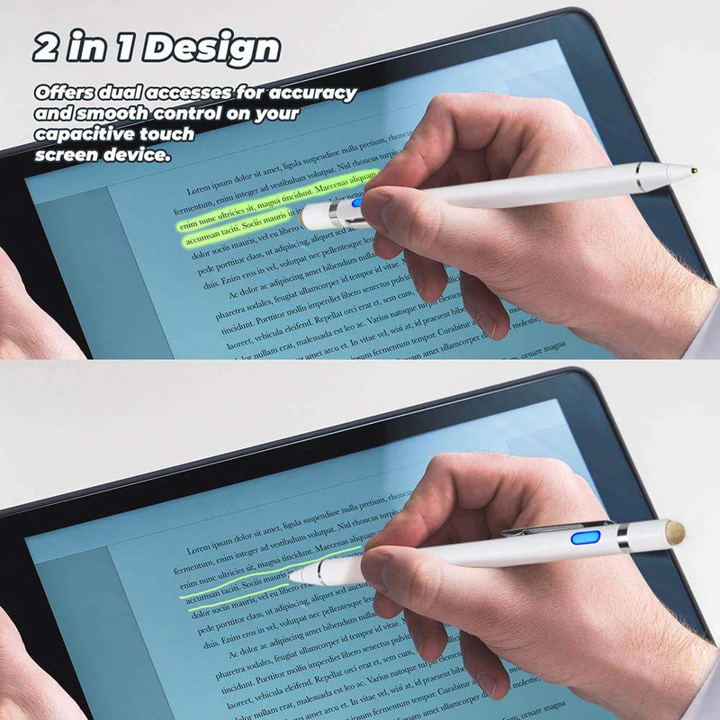 [Australia - AusPower] - Stylus for Dell 2 in 1 Laptop Pencil, EVACH Digital Pencil with 1.5mm Ultra Fine Tip Stylus Pen for Dell 2 in 1 Laptop, White 