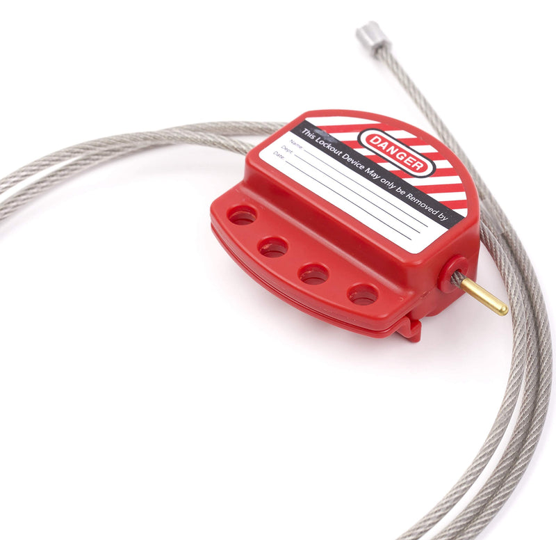 [Australia - AusPower] - TRADESAFE Lockout Tagout Cable Lock, 6 feet, Adjustable Steel Cable Lock Out, Vinyl Coating, OSHA Compliant, Premium Grade 