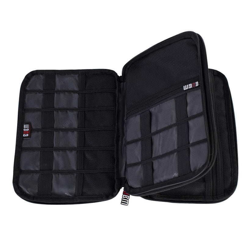[Australia - AusPower] - BUBM Double Layer Electronic Accessories Organizer, Travel Gadget Bag for Cables, USB Flash Drive, Plug and More, Perfect Size Fits for iPad Mini (Medium, Black) Medium,2-layer 