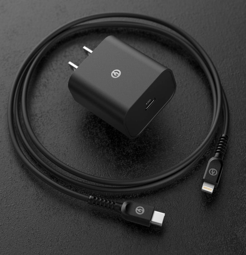 [Australia - AusPower] - Galvanox Fast iPhone Charger with Wall Plug (MFi Apple Certified) USB C to Lightning Cable with 18W USB-C Power Adapter Rapid Charging Supported on iPhone 13, 12, 11 Pro Max, X, XR, SE 2020 Black 