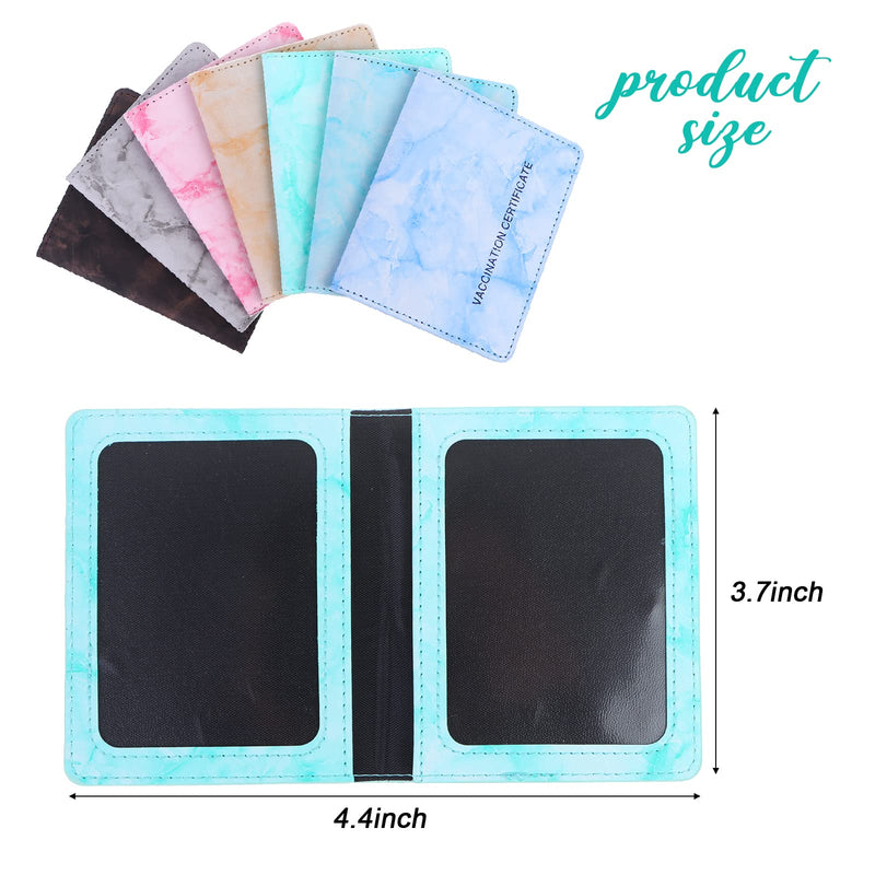 [Australia - AusPower] - Beupy 8 PCS Vaccine Card Protectors Marble Pattern Vaccination Card Protector PU Leather Vaccine Card Holders 3.7 * 4.4 Inch Business Card Protective Covers Travel Documents Organizer 