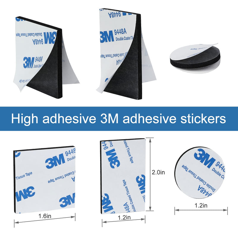 [Australia - AusPower] - Double Sided Foam Tape Strong Pad Mounting,Black Self-Adhesive Tape Include Square Round and Rectangular（136Pcs） 136 