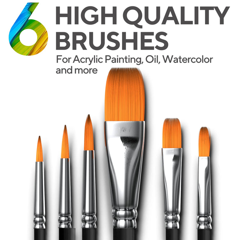 [Australia - AusPower] - Acrylic Paint Set for Kids, Artists and Adults - 12 Vibrant Colors, 6 Brushes and 3 Paint Canvases - Perfect for Beginners or Professionals 