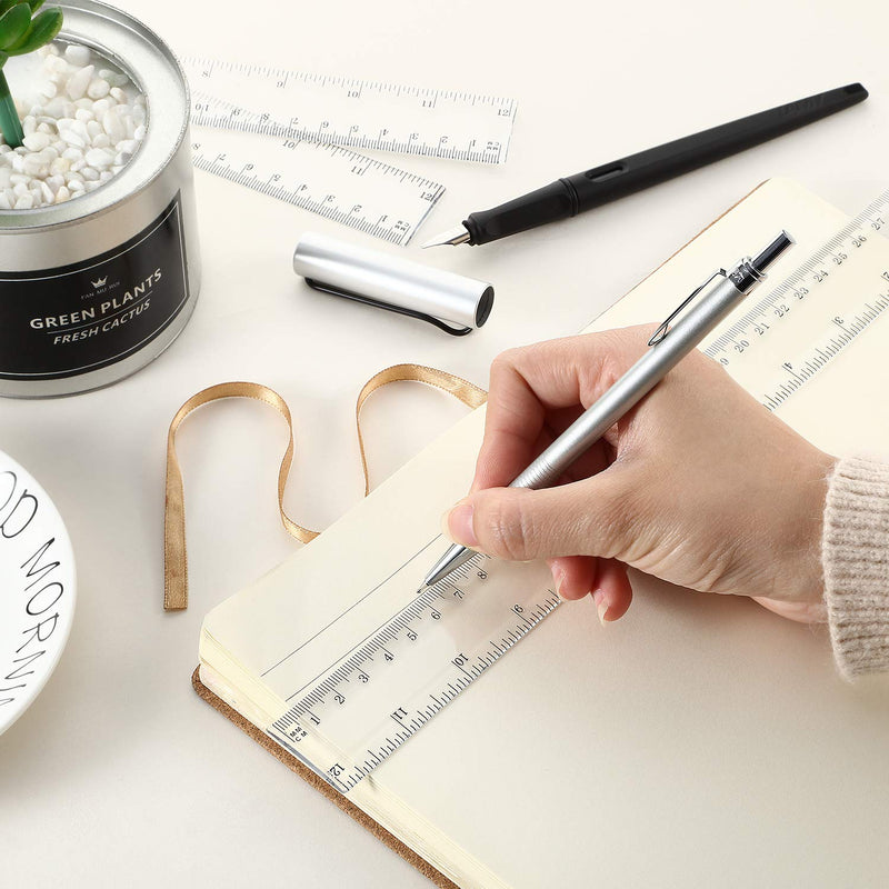 [Australia - AusPower] - 20 Pack Clear Plastic Ruler 12 Inch Straight Ruler Flexible Ruler With Inches and Metric for School Classroom, Home, or Office (Clear) 