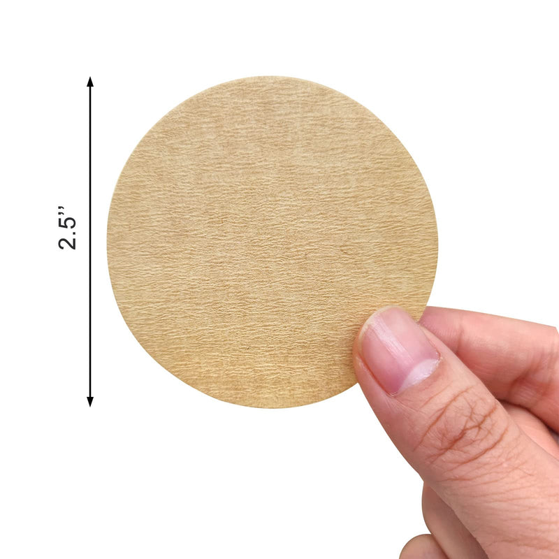 [Australia - AusPower] - BlingKingdom 300pcs 2.5" Unbleached Replacement Natural Paper Filters Round Coffee Filter Paper Compatible with Aerobie Aeropress Coffee and Espresso Makers Moka Pot Ice Drip Pot (Brown) 