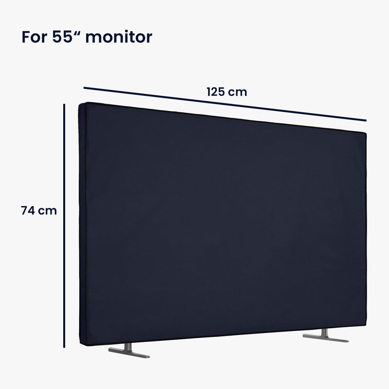 [Australia - AusPower] - kwmobile Dust Cover for 55" TV - Fabric Case TV Protector for Flat Screen TVs - Dark Blue 