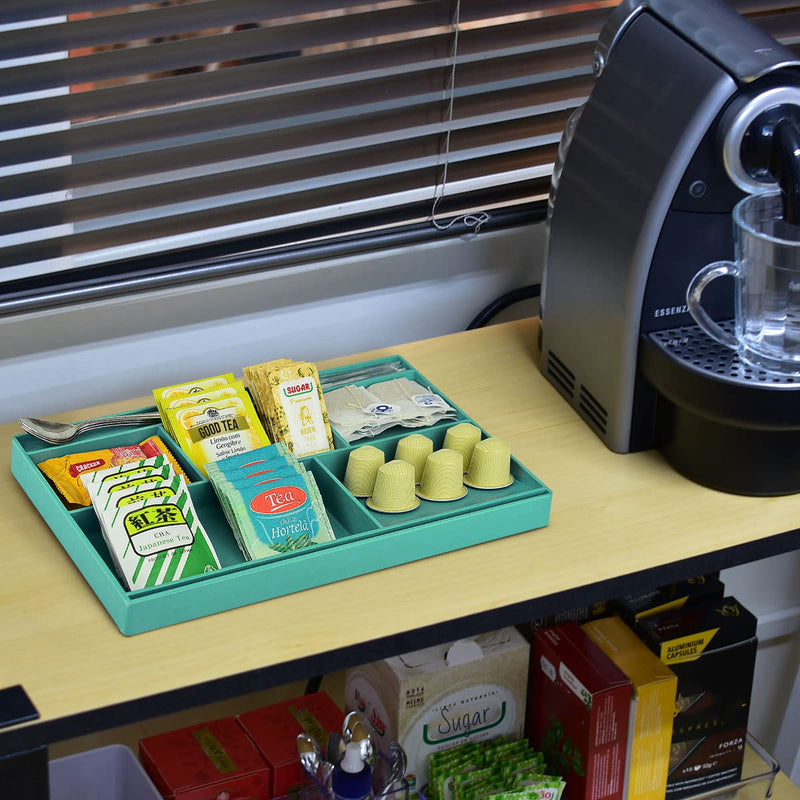 [Australia - AusPower] - Acrimet Desk Drawer Organizer Tray with 8 compartments Bin Multi-Purpose for Desk Supplies and Accessories (Plastic) (Green Color) 