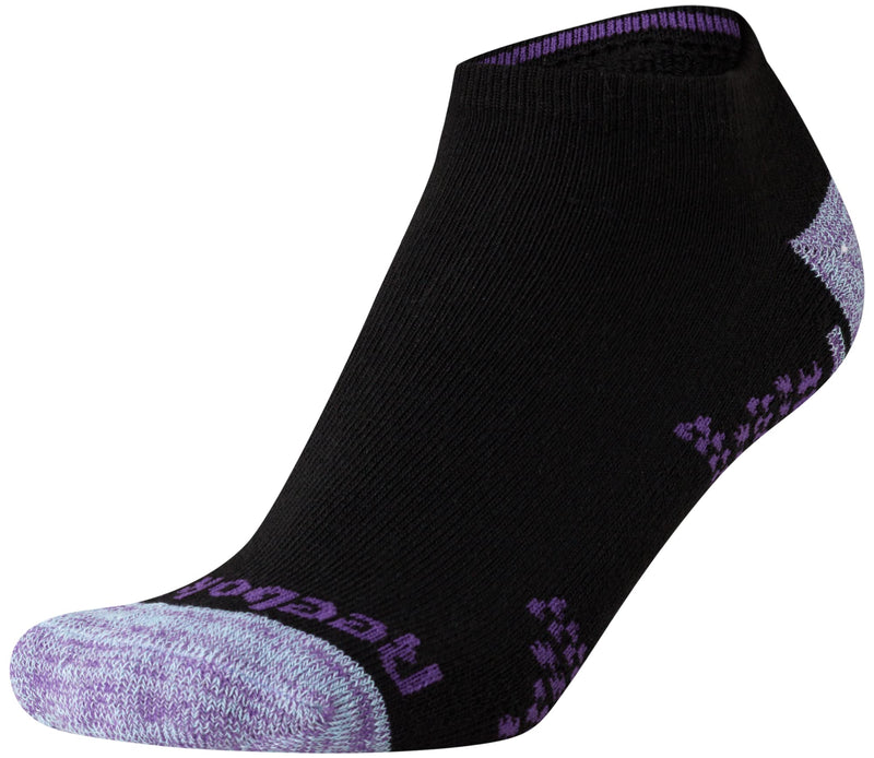 [Australia - AusPower] - Reebok Girls' Cushioned Comfort Athletic Performance No-Show Ankle Low Cut Socks (6 Pack), Size M/Shoe Size: 8.5-2, Black 