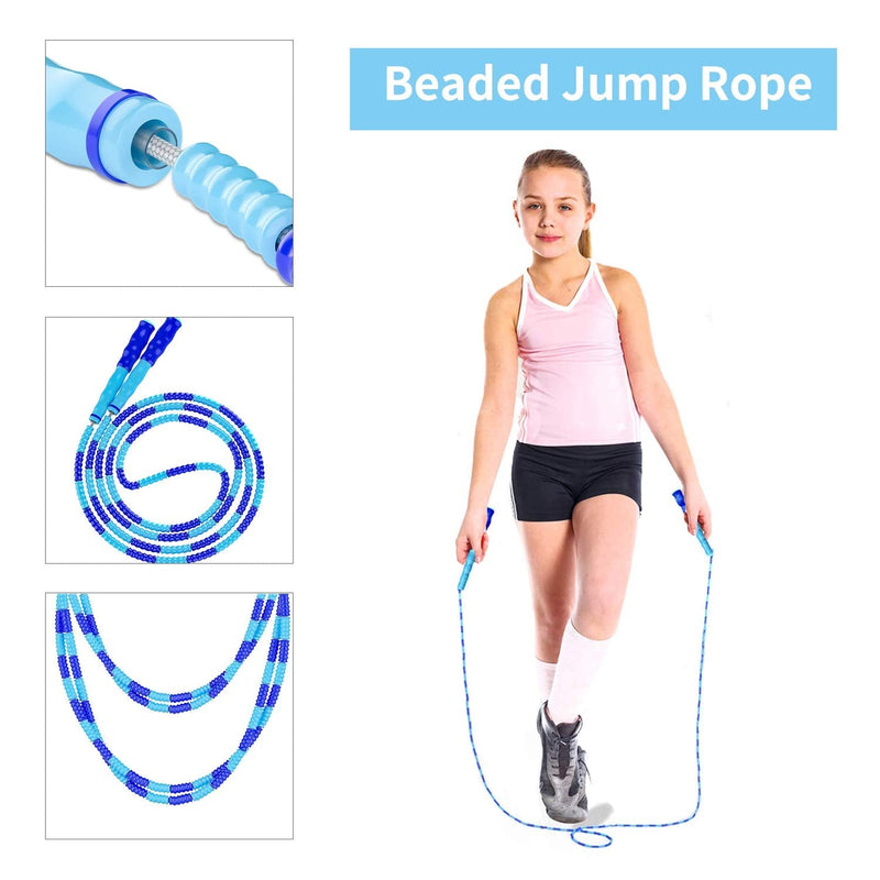 [Australia - AusPower] - Jump Rope, 3 Pack Adjustable Length Tangle-Free Segmented Soft Beaded Skipping Rope, Fitness Jump Rope for Kids, Man, and Women Weight Loss 9.2 Feet 