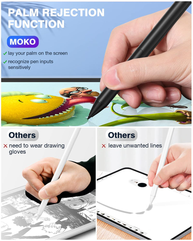 [Australia - AusPower] - MoKo Stylus Pen Compatible with Surface Pro X/7/6/5/4/3/Surface Go/Surface Laptop/Surface Book, Palm Rejection Stylus Pencil Surface Pen with 4096 Pressure Sensitivity 