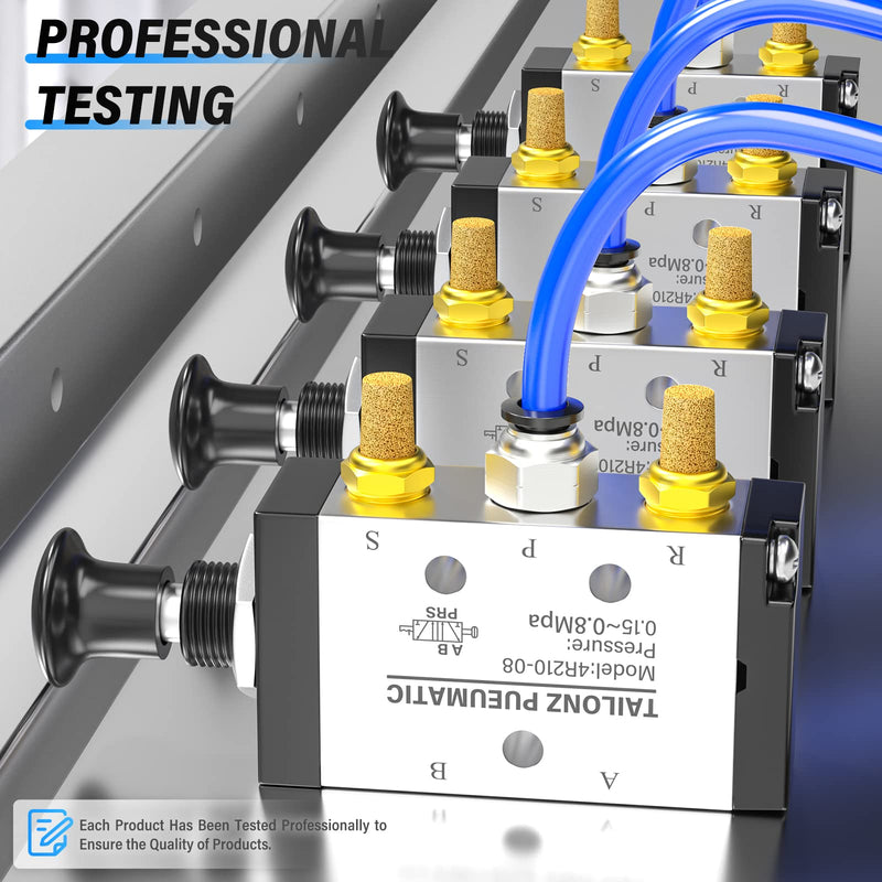 [Australia - AusPower] - TAILONZ PNEUMATIC 1/4"NPT 5 Way 2 Postion Air Hand Lever Operated Valve Pneumatic Solenoid Valve Manual Control Push-Pull 4R210-08 