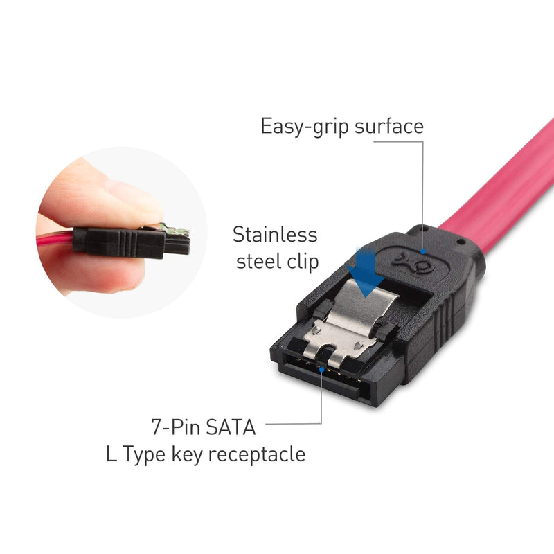 [Australia - AusPower] - Cable Matters 3-Pack SATA III 6.0 Gbps SATA Cable 24 Inches (SATA Cable for SSD, SATA SSD Cable, SATA 3 Cables) Red 
