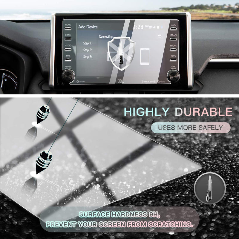 [Australia - AusPower] - CDEFG Car Screen Protector Center Control Navigation Touchscreen Protector for RAV4 2021 2020 2019, Tempered Glass HD Scratch Resistance (Clear 8IN) Clear 8IN 