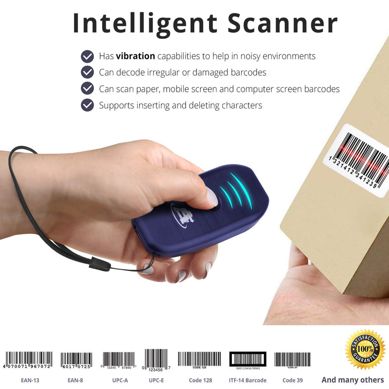 [Australia - AusPower] - ScanAvenger 1D Wireless Bluetooth Mini-Barcode Scanner: 3-in-1 Hand Held-Automatic, Vibration, Handheld, Portable, USB Bar Code EAN-UPC Reader -Cordless, Rechargeable Scan Gun for Inventory Management 