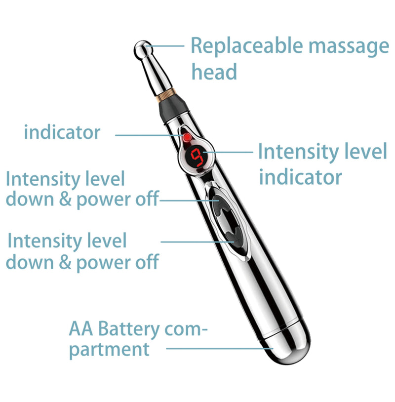 [Australia - AusPower] - UYGHHK Acupuncture Pen, Electronic Pain Relief Therapy, Meridian Energy Massager Pen Self Massage Tools Muscle Healing (Copper) Copper 