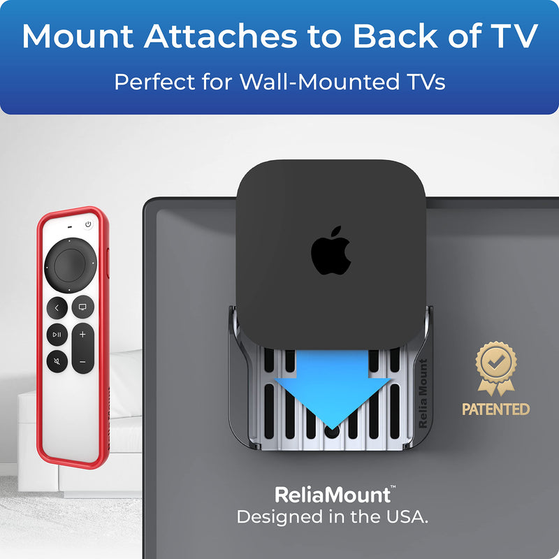 [Australia - AusPower] - ReliaMount Apple TV Mount (Black and Light Gray Apple TV Mount Plus Red Case) Black and Light Gray Apple TV Mount Plus Red Case 