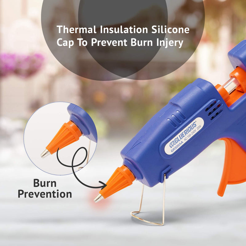 [Australia - AusPower] - Gluerious Mini Hot Glue Gun with 30 Glue Sticks for Crafts School DIY Arts Home Quick Repairs, 20W, Blue 