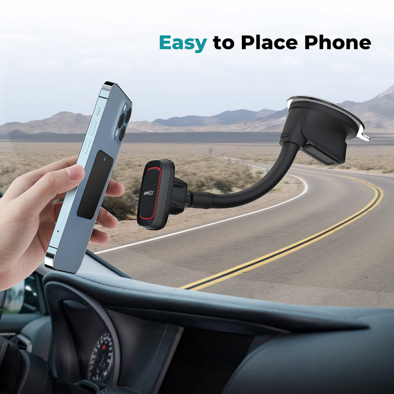 [Australia - AusPower] - Ultimate Flexible Arm Magnetic Dash Mount Windshield Phone Holder w/Strong Sticky Suction Cup Compatible with iPhone 11 Xs Max X 8 7 Plus Samsung Galaxy S10 S9 S8 Note 8 Sony Xperia Z5 Huawei P30 P20 
