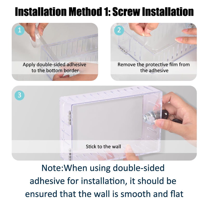 [Australia - AusPower] - Sankoly 2 PCS Large Thermostat Cover with Lock Thermostat Locking Cover Clear Large Thermostat Guard Preventing Tampering/Damage, Fits Thermostats 7" L x 4" W x 2" H or Smaller 