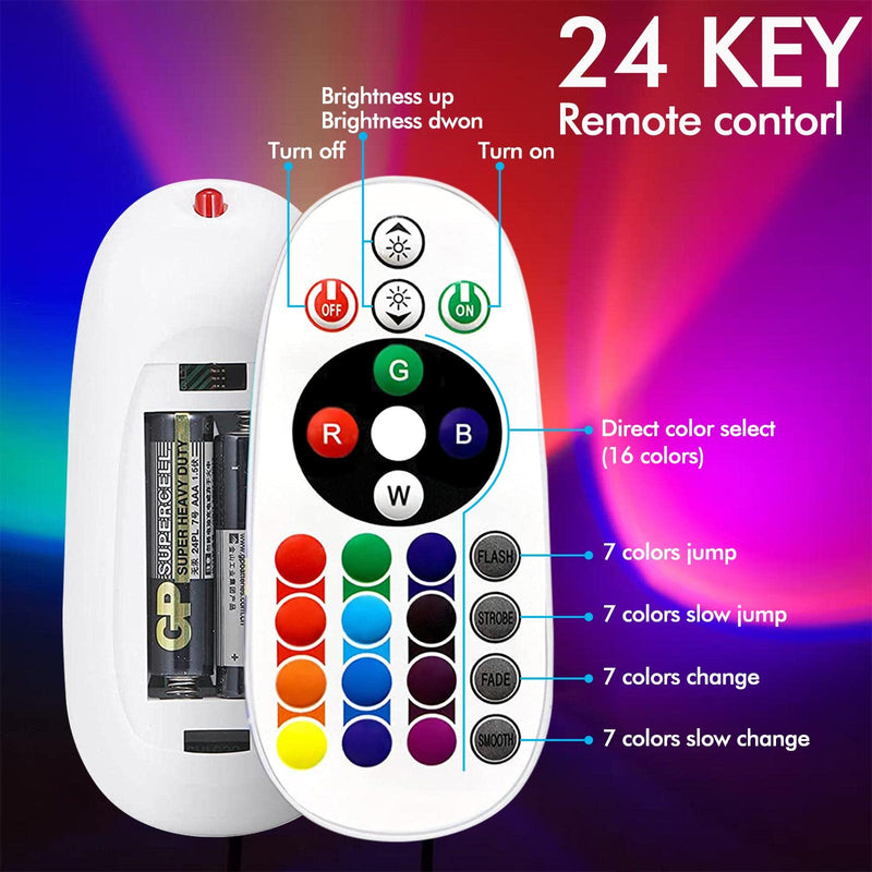 [Australia - AusPower] - YouOKLight Sunset Lamp Projector, Sunset Projector Light LED 16 Colors Brightness Adjustable Projection Night Light with Remote Control USB Charging for Photography Party Home Living Room Bedroom Rgb, Remote Control, Sunflower 