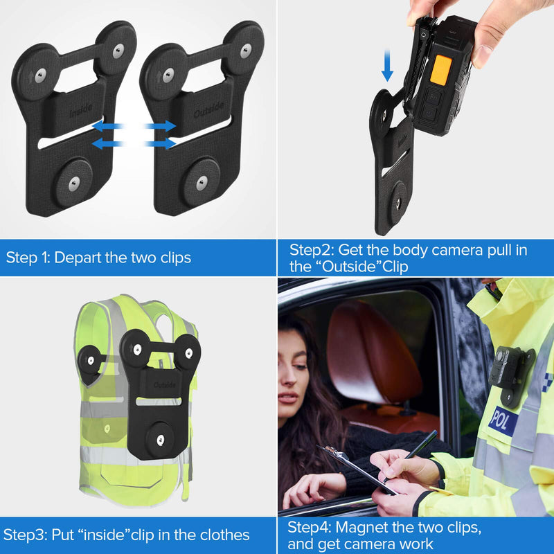 [Australia - AusPower] - BOBLOV Body Camera Magnet Mount, 6pcs/8pcs Magnets Optional, Universal Magnetic Suction Back Clip, Make from Black Silica,Stick to Clothes for Universal All Brand Body Camera (12x10cm) 12x10cm 