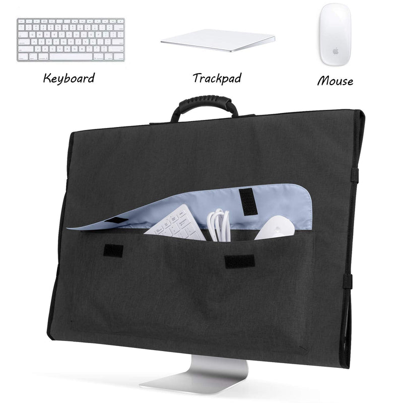 [Australia - AusPower] - CURMIO Travel Carrying Bag Compatible with Apple 27" iMac Desktop Computer, Protective Storage Case Monitor Dust Cover Compatible with 27" iMac Screen and Accessories, Black, Patent Design 
