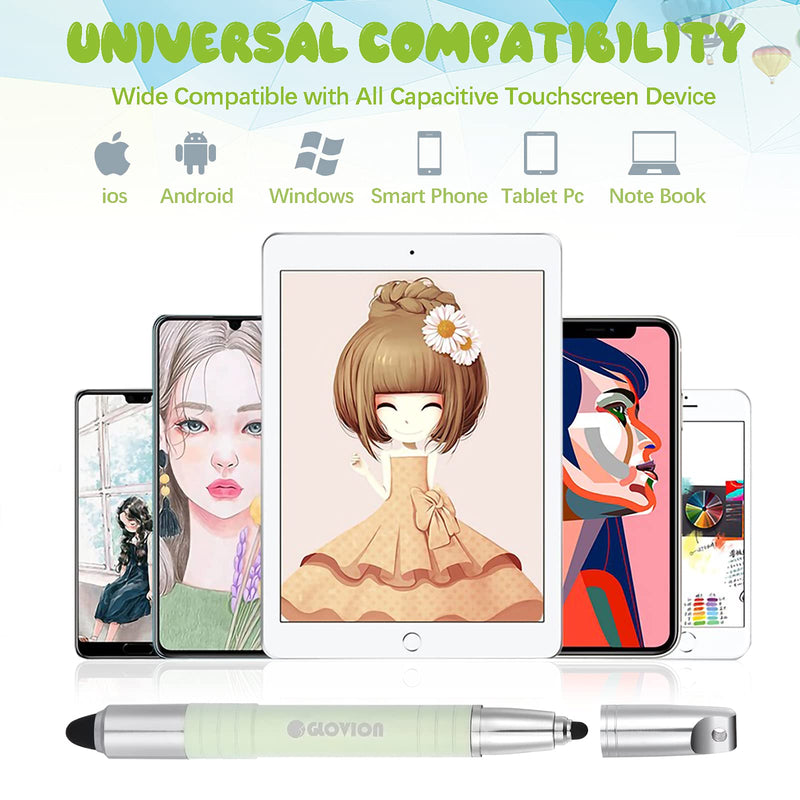 [Australia - AusPower] - Stylus Pen for Kids Tablet, Easy Grip Stylus Pens Touch Screens Pencil for iPhone iPad Air Pro Capacitive Stylus Stylist Pen for Chromebook Android Fire Edition Tablet - Light Green 