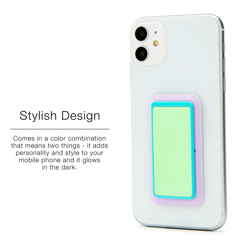 [Australia - AusPower] - HANDL New York HANDLstick Green and Lavender Glow in The Dark Grip and Stand for Smartphone 