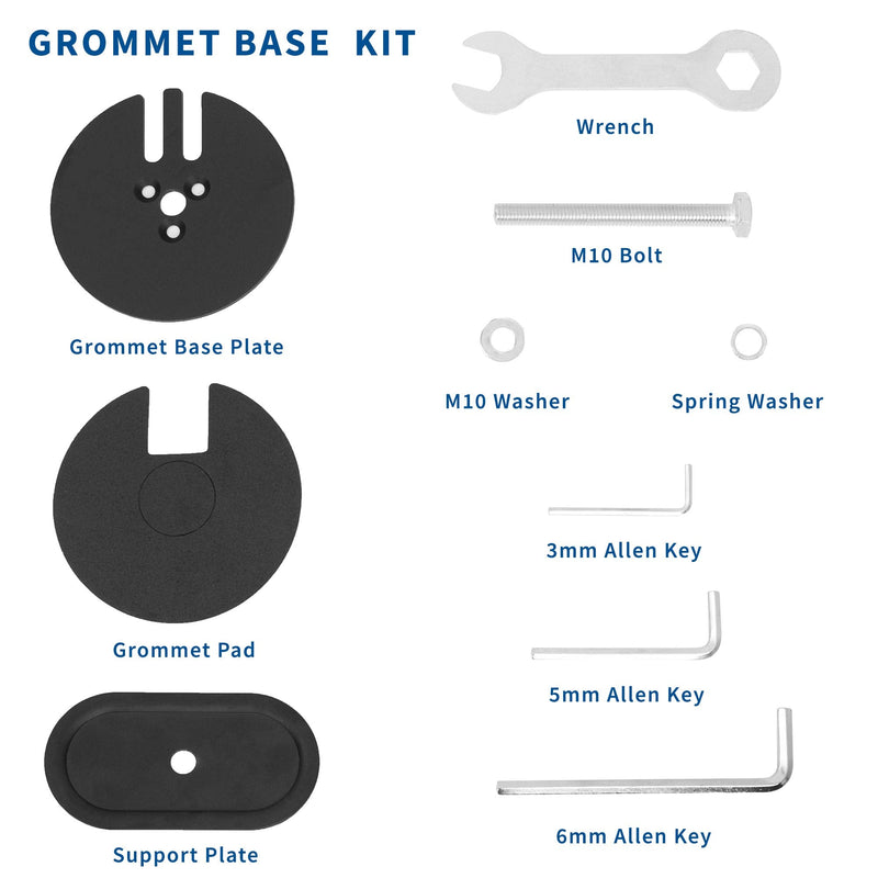 [Australia - AusPower] - VIVO Black Heavy Duty Grommet Kit for Desk Monitor Mount Stands, Sturdy 4 Inch Grommet Mount with Hardware, PT-SD-GT01D 
