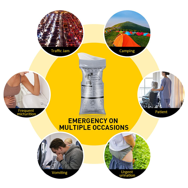 [Australia - AusPower] - SANPUK Emergency Portable Urine Bag, 20 Pack Travel Urinal Bag, Unisex Urinal Bag, Disposable Urine Bag Suitable for Camping, Travel, Traffic Jams, Pregnant Women, Children, Patients 