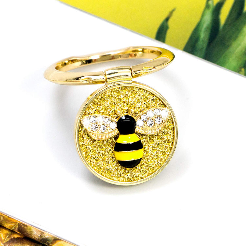 [Australia - AusPower] - YINHEXI Phone Ring Holder Finger Kickstand, Cell Phone Ring Holder Finger Grip 360 Degree Rotation, with Crystal Stone Enamel Bee (Gold) Gold 