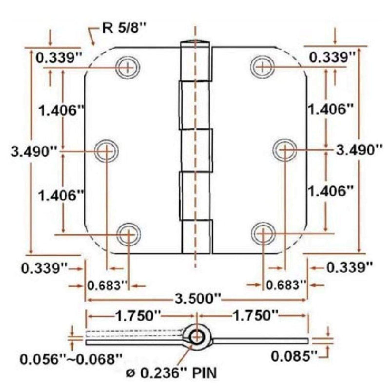 [Australia - AusPower] - Design House 181396 3-Pack Hinge 3.5", Satin Brass 