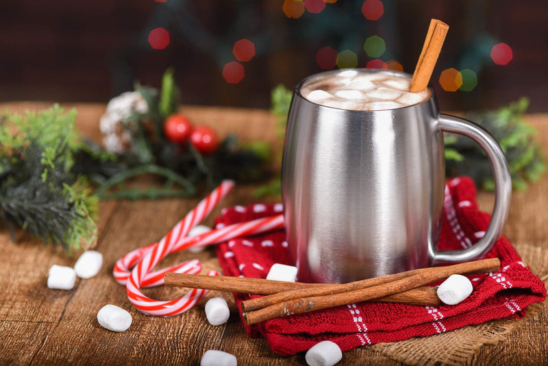 [Australia - AusPower] - Stainless Steel Insulated Coffee Mugs Set of 2 (14oz) – Double Wall Coffee Cups With Spill Resistant Lid & Strong Handle – Shatterproof Cups for Cold Drinks & Hot Beverages - for Indoor & Outdoor Use Stainless Steel 14 oz (pack of 2) 