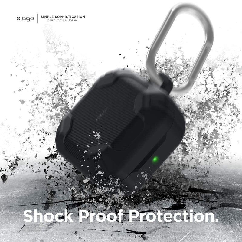 [Australia - AusPower] - elago Armor Case Compatible with Samsung Galaxy Buds 2 Pro Case (2022) / Galaxy Buds 2 Case (2021) / Galaxy Buds Pro Case (2021) / Galaxy Buds Live Case (2020) [US Patent Registered] [Black] Black 