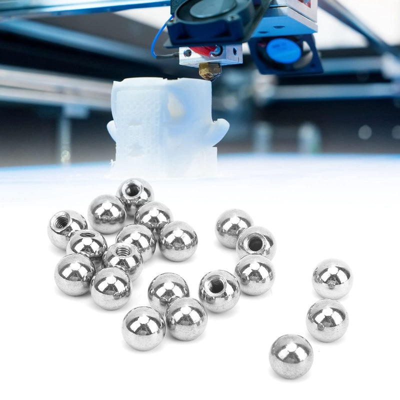 [Australia - AusPower] - 20Pcs Threaded Steel Ball,10mm Replacement Chromium Steel Balls M4 Threaded for Kossel K800 3D Printer Magnetic Ball Joint System 