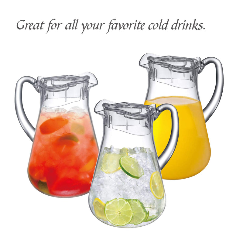 [Australia - AusPower] - Amazing Abby - Droply - Acrylic Pitcher (64 oz), Clear Plastic Water Pitcher with Lid, BPA-Free and Shatter-Proof, Great for Iced Tea, Sangria, Lemonade, Juice, and More Droply (64 oz) 
