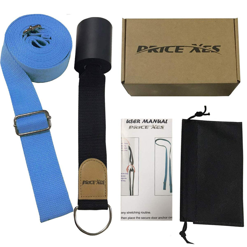 [Australia - AusPower] - Leg Stretch Band - to Improve Leg Stretching - Easy Install on Door - Perfect Home Equipment for Ballet, Dance and Gymnastic Exercise Flexibility Stretching Strap Foot Stretcher Bands Light blue 
