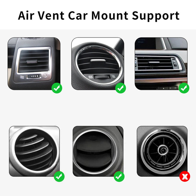 [Australia - AusPower] - Universal Air Vent Car Mount and Dashboard Sticker Holder(2 Pack) - KSWNG 360° Rotation Clip Car Mount Phone Holder with Adjustable Switch Lock for Smartphones GPS Navigation 