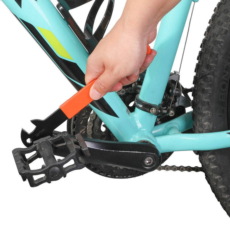 [Australia - AusPower] - QKURT Bike Pedal Wrench, 15mm Bicycle Pedal Spanner Long Handle Bicycle Pedal Removal Tool Spanner for Biking Cycling Mountain Bike MTB BMX 