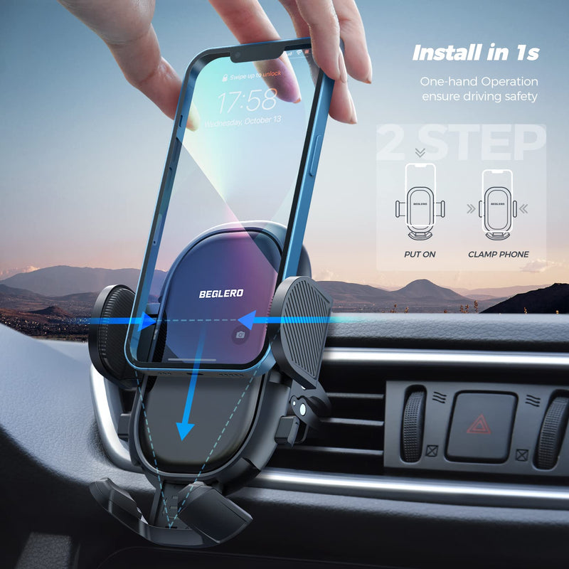 [Australia - AusPower] - Car Phone Holder Mount, Air Vent Phone Mount for Car with Stable Clip, Pull-Down Support Feet Compatible with All iPhone and Other Cell Phone 