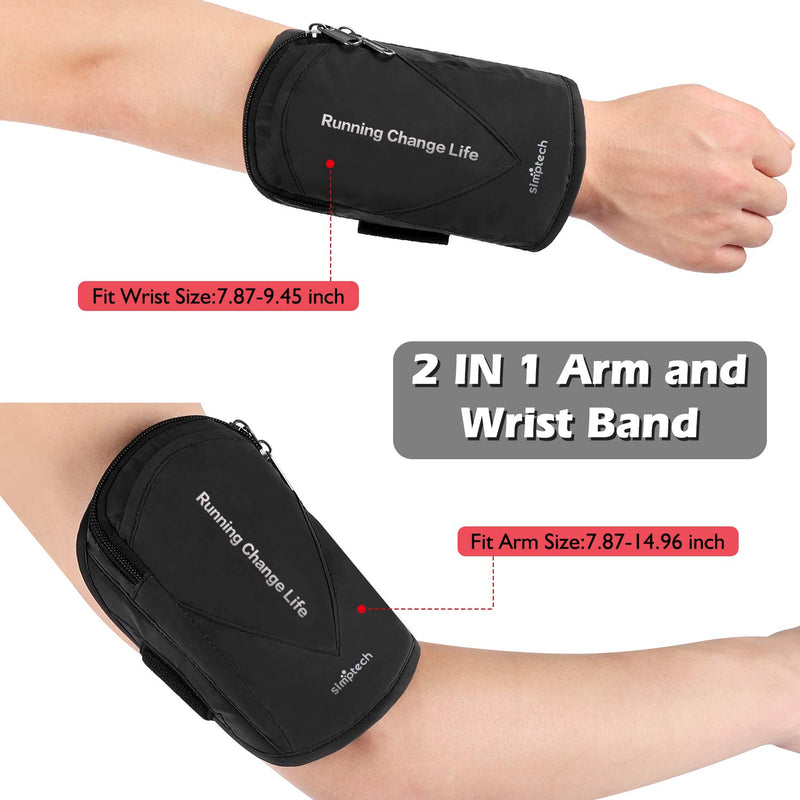 [Australia - AusPower] - Simptech Running Phone Armband, Sweatproof Workout Phone Holder for iPhone 11 Pro Max/Xr/ Xs Max/X/8/7 Plus, Galaxy S10/S9/S8 Plus and Note10/9/8 Black 
