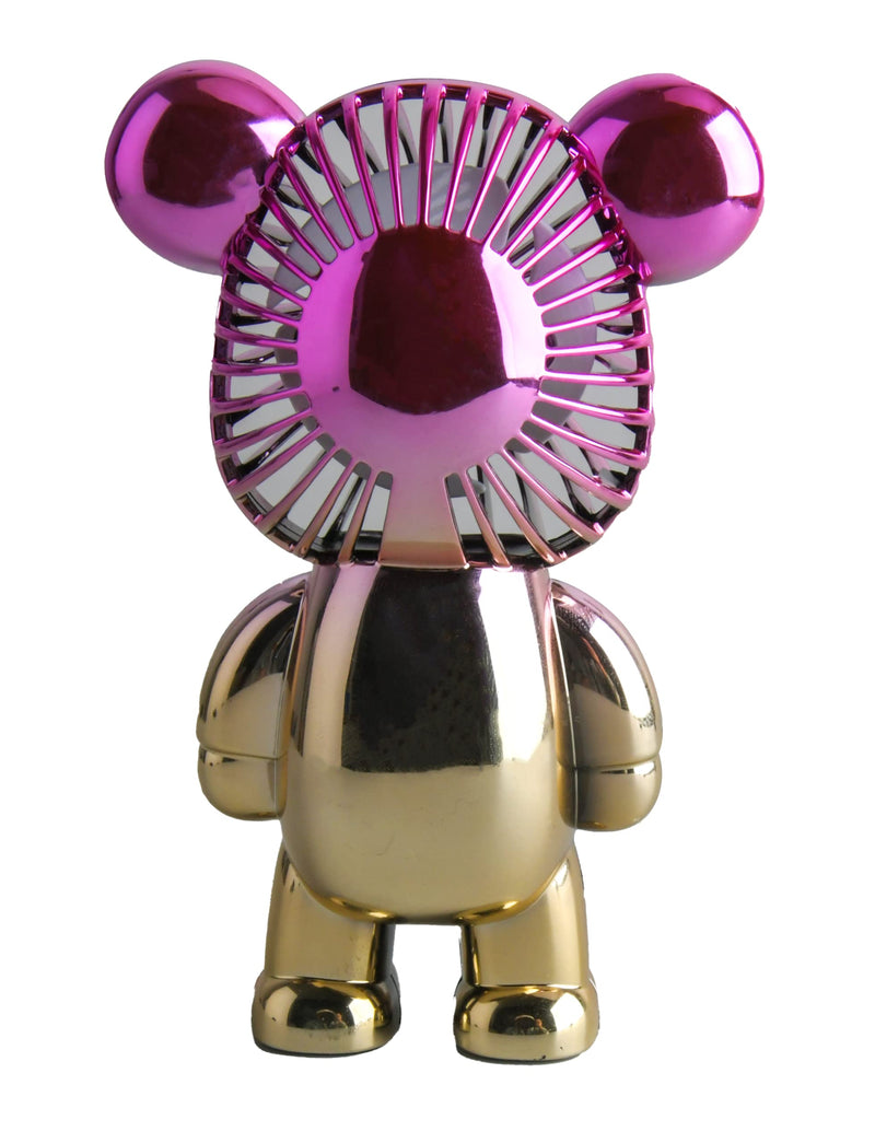 [Australia - AusPower] - Wireless Express Bear Breeze: The Ultimate Mini Desk Fan - portable, rechargeable, 3-Speed Adjustable Usb Powered Fan - Perfect for home, dorm room, classroom, office and more (Chrome Gold) Chrome Gold 
