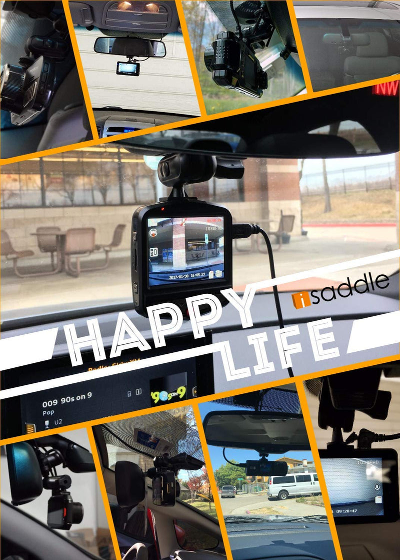 [Australia - AusPower] - iSaddle Dash Cam Mirror Mount Holder - Professional Rearview Mirror Dash Cam Mount Holder with Various Joints fits 99% On-Dash Mounted Cameras Dash Cam Rearview Mirror Mounting Kit 