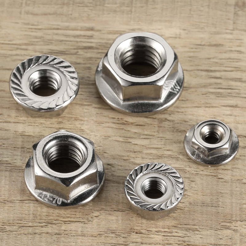 [Australia - AusPower] - 1/2-13 Serrated Flange Hex Lock Nuts, 304 Stainless Steel 18-8, Bright Finish, Pack of 10 1/2-13 (10 PCS) 