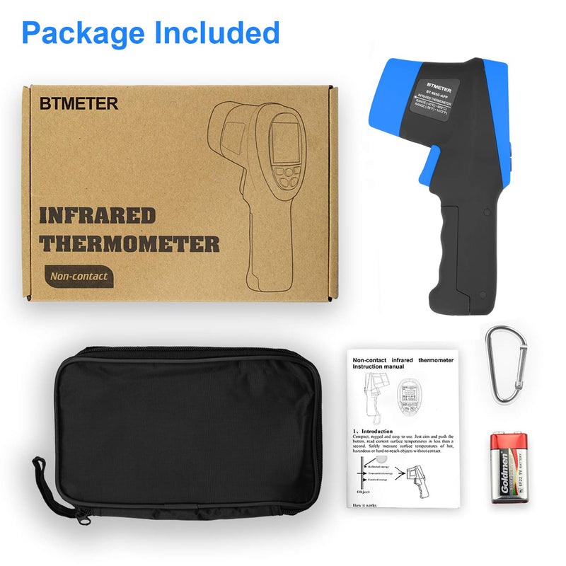 [Australia - AusPower] - BTMETER BT-985CAPP Non Contact Infrared Thermometer 12:1 Laser Temperature Measure Gun -58℉~1472℉(-50℃～800℃) with Bluetooth APP(NOT for Human Temp Test) BT-985CAPP Blue (-58℉ to 1472℉) 