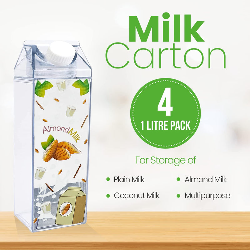 [Australia - AusPower] - SINAYX'S WORLD fridge organizer milk bottle 1000ml fridge, kitchen organization Milk storage containers fridge bottle 34oz kitchen bottle… (Almond) Almond 