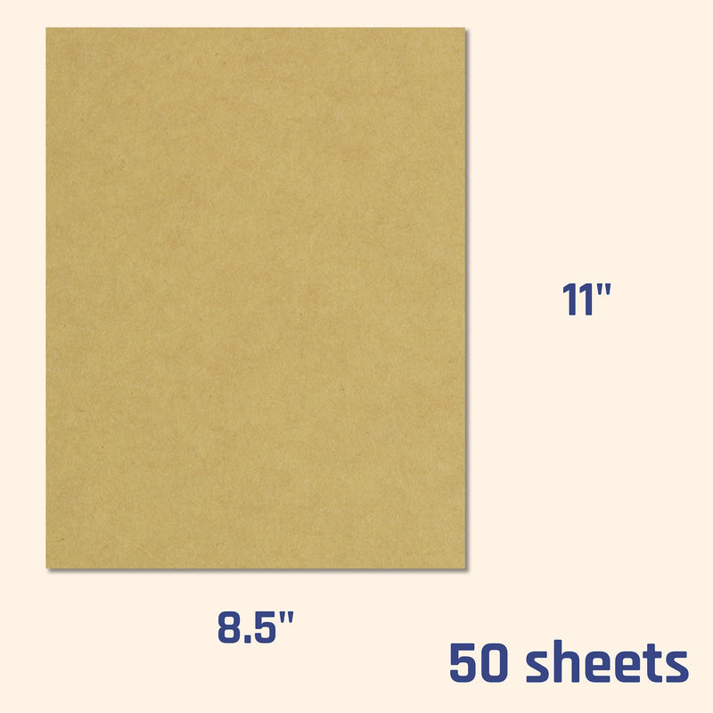 [Australia - AusPower] - 50 Sheets, Brown Kraft Cardstock, 200 GSM (75 lb. Cover), 8.5 x 11 inches 75 lb Cover (200 GSM) 