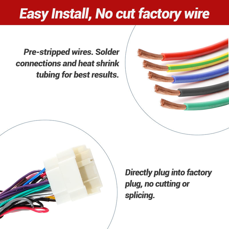 [Australia - AusPower] - RED WOLF Pioneer Radio Stereo Wiring Harness Connector Amp Amplifier/SWC Plug Replacement for Honda CRV 1999-2006, Odyssey 1999-2010, Acura1999-2010 